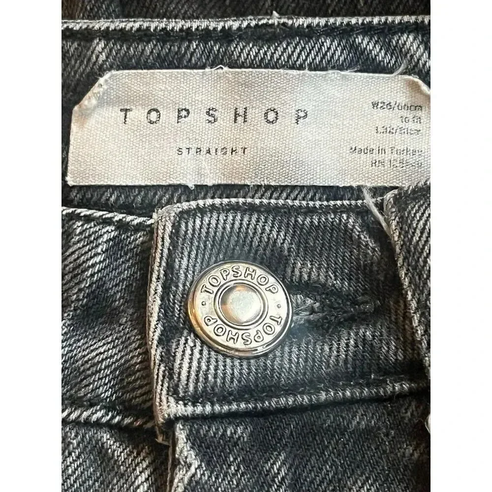 Topshop Straight Leg Black Jeans Size 26